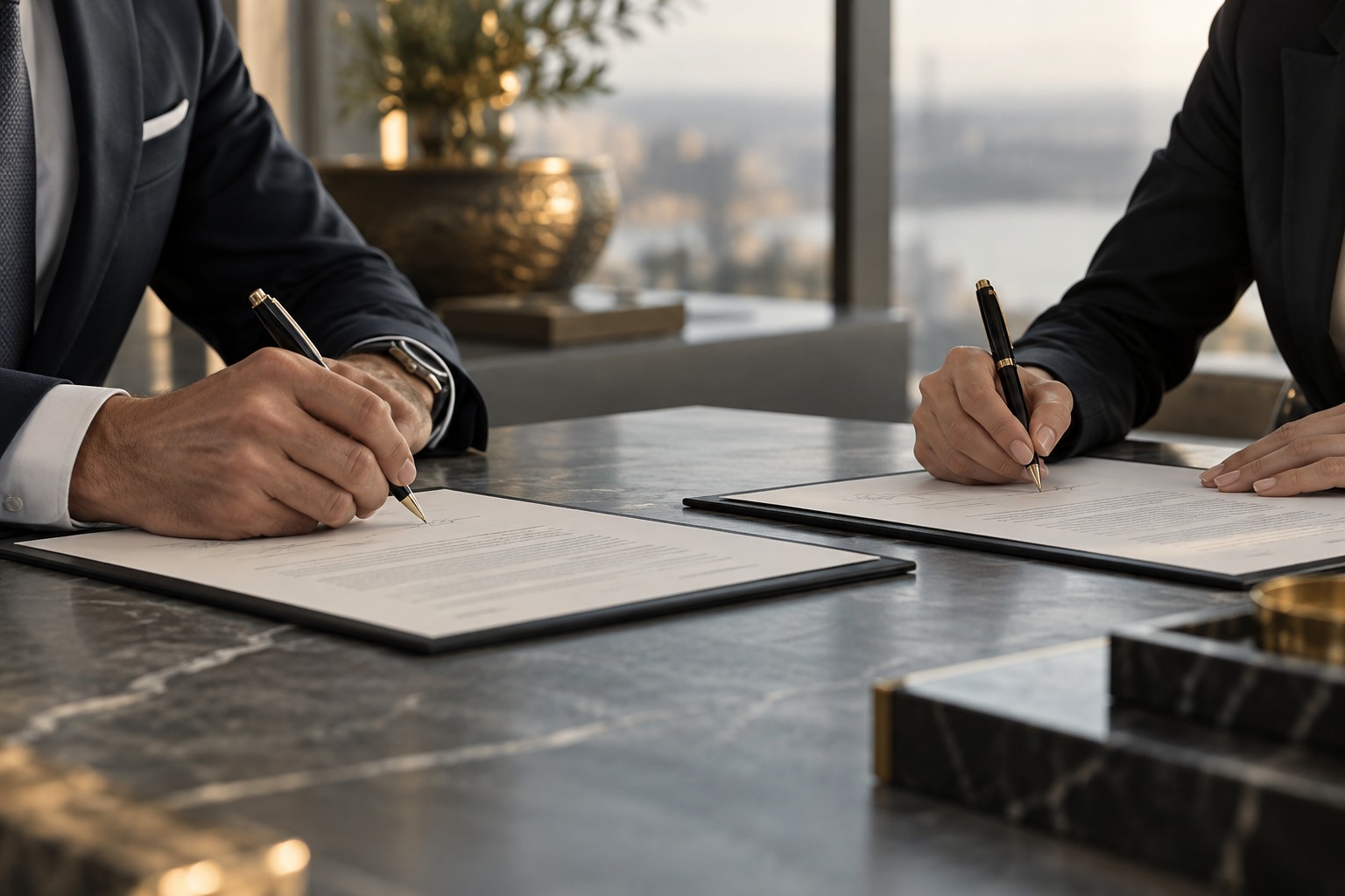 Illustrative signing of a commercial agreement